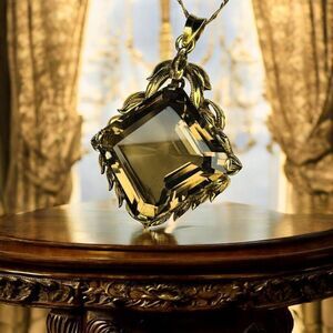 MASSIVE 18k Gold- 30.54 Carat Citrine Necklace -29"-Mid Century- 750 Gold -14.7g